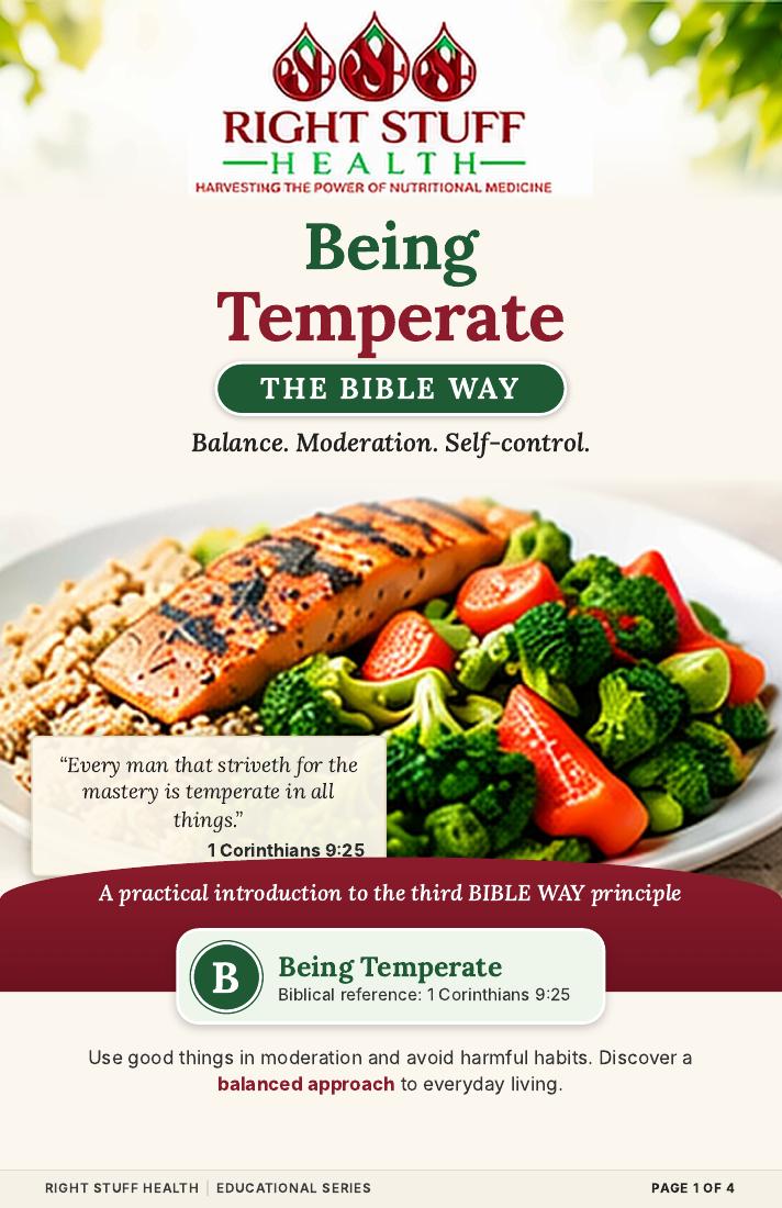 Being Temperate — original PDF cover, booklet 3 of 8